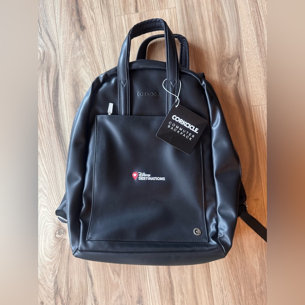 Corkcicle Black Commuter Backpack with Disney Destinations Logo